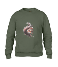 JanaRoos - T-shirts and Sweaters - Sweater - Packshot - Hand drawn illustration - Round neck - Long sleeves - Cotton - city green - khaki- eekhoorn - squirrel 