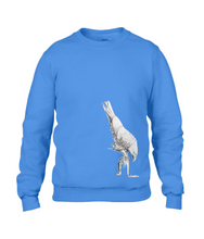 JanaRoos - T-shirts and Sweaters - Sweater - Packshot - Hand drawn illustration - Round neck - Long sleeves - Cotton - Royal blue - Blauw - White raven - Witte raaf
