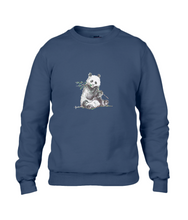 JanaRoos - T-shirts and Sweaters - Sweater - Packshot - Hand drawn illustration - Round neck - Long sleeves - Cotton - Blue - Blauw - Panda