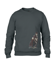 JanaRoos - T-shirts and Sweaters - Sweater - Packshot - Hand drawn illustration - Round neck - Long sleeves - Cotton - Black - Zwart - merrie - horse - paard
