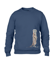 JanaRoos - T-shirts and Sweaters - Sweater - Packshot - Hand drawn illustration - Round neck - Long sleeves - Cotton - Navy Blue - blauw  - Meerkat - suricate - stokstaartje