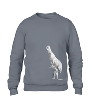 JanaRoos - T-shirts and Sweaters - Sweater - Packshot - Hand drawn illustration - Round neck - Long sleeves - Cotton - Charcoal - Grijs - White raven - Witte raaf