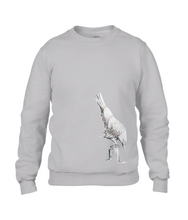 JanaRoos - T-shirts and Sweaters - Sweater - Packshot - Hand drawn illustration - Round neck - Long sleeves - Cotton - Spot Grey - Grijs - White raven - Witte Raaf