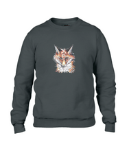 JanaRoos - T-shirts and Sweaters - Sweater - Packshot - Hand drawn illustration - Round neck - Long sleeves - Cotton - Black - Zwart - Fire Fox - Vos