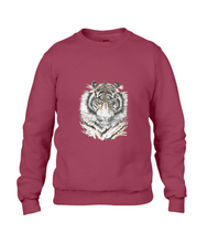 JanaRoos - T-shirts and Sweaters - Sweater - Packshot - Hand drawn illustration - Round neck - Long sleeves - Cotton - independence red - rood - Siberian tiger - Siberische tijger