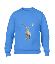 JanaRoos - Unisex sweater - Hand drawn illustration - Print design -Royal Blue - blauw -  Reindeer - deer - rendier - hert
