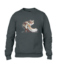 JanaRoos - T-shirts and Sweaters - Sweater - Packshot - Hand drawn illustration - Round neck - Long sleeves - Cotton - Black -Zwart - Fire Fox - Vos