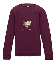 JanaRoos - T-shirts and Sweaters - Kid's Sweater - Packshot - Hand drawn illustration - Round neck - Long sleeves - Cotton - burgundy - paars- wren- winterkoninkje