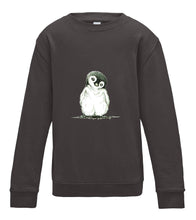 JanaRoos - T-shirts and Sweaters - Kid's Sweater - Packshot - Hand drawn illustration - Round neck - Long sleeves - Cotton - Charcoal - grijs - penguin - pinguin
