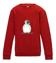 JanaRoos - T-shirts and Sweaters - Kid's Sweater - Packshot - Hand drawn illustration - Round neck - Long sleeves - Cotton - fire red - fel rood - penguin - pinguin