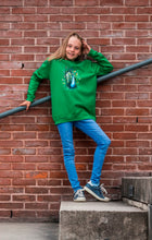 kidssweater Peacock Pauw Kelly green gras groen wallpicture fotoshoot