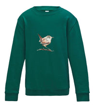 JanaRoos - T-shirts and Sweaters - Kid's Sweater - Packshot - Hand drawn illustration - Round neck - Long sleeves - Cotton -jade - appelblauw zeegroen- wren- winterkoninkje