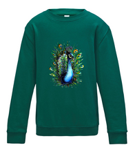 JanaRoos - T-shirts and Sweaters - Kid's Sweater - Packshot - Hand drawn illustration - Round neck - Long sleeves - Cotton - Jade Green - Groen - Peacock - Pauw