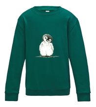 JanaRoos - T-shirts and Sweaters - Kid's Sweater - Packshot - Hand drawn illustration - Round neck - Long sleeves - Cotton - jade - appelblauw zeegroen - penguin - pinguin