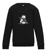 JanaRoos - T-shirts and Sweaters - Kid's Sweater - Packshot - Hand drawn illustration - Round neck - Long sleeves - Cotton - Jet Black - Zwart - Panda