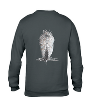 JanaRoos - T-shirts and Sweaters - Sweater - Packshot - Hand drawn illustration - Round neck - Long sleeves - Cotton - Black - Zwart - White raven - Witte raaf