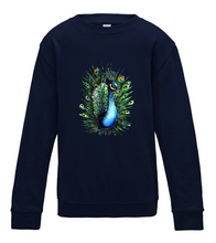 JanaRoos - T-shirts and Sweaters - Kid's Sweater - Packshot - Hand drawn illustration - Round neck - Long sleeves - Cotton - New French Navy - Donker Blauw - Peacock - Pauw 