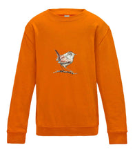 JanaRoos - T-shirts and Sweaters - Kid's Sweater - Packshot - Hand drawn illustration - Round neck - Long sleeves - Cotton - orange - oranje - wren- winterkoninkje