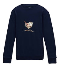 JanaRoos - T-shirts and Sweaters - Kid's Sweater - Packshot - Hand drawn illustration - Round neck - Long sleeves - Cotton - oxford navy - marine blauw - wren- winterkoninkje