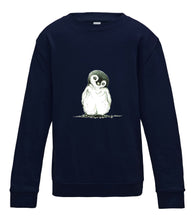 JanaRoos - T-shirts and Sweaters - Kid's Sweater - Packshot - Hand drawn illustration - Round neck - Long sleeves - Cotton - oxford navy blue - marine blauw - penguin - pinguin
