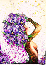 Purple Pansy - BLACK dark