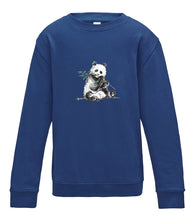 JanaRoos - T-shirts and Sweaters - Kid's Sweater - Packshot - Hand drawn illustration - Round neck - Long sleeves - Cotton - Royal blue - Blauw - Panda