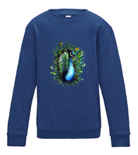 JanaRoos - T-shirts and Sweaters - Kid's Sweater - Packshot - Hand drawn illustration - Round neck - Long sleeves - Cotton - Royal Blue - Blauw - Peacock - Pauw
