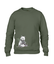 unisex sweaters panda bear beer handdrawn illustration tekening JanaRoos Jana Roos sweater collection city green khaki groen