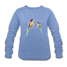JanaRoos - T-shirts and Sweaters - Sweater - Packshot - Hand drawn illustration - Round neck - Long sleeves - Cotton - Blauw - Colorfull bird - Ijsvogel