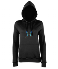 JanaRoos - women's Hoodie - Packshot - Hand drawn illustration - Round neck - Long sleeves - Cotton -black- butterfly