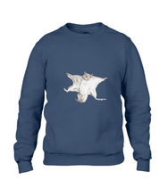 JanaRoos - T-shirts and Sweaters - Sweater - Packshot - Hand drawn illustration - Round neck - Long sleeves - Cotton - navy blue - marine blauw - flying squirrel - vliegende eekhoorn
