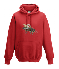 JanaRoos - Hoodies - Kids Hoodie - Packshot - Hand drawn illustration - Round neck - Long sleeves - Cotton - fire red - vuur rood - bee - bij