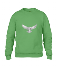 JanaRoos - T-shirts and Sweaters - Sweater - Packshot - Hand drawn illustration - Round neck - Long sleeves - Cotton - apple green - snowy owl - sneeuwuil