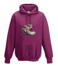 JanaRoos - Hoodies - Kids Hoodie - Packshot - Hand drawn illustration - Round neck - Long sleeves - Cotton - burgundy - paars -fox - vos