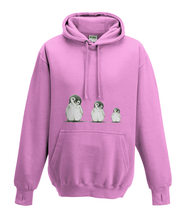 JanaRoos - Hoodies - Kids Hoodie - Packshot - Hand drawn illustration - Round neck - Long sleeves - Cotton - candy pink - Penguins - Pinguïns