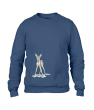 JanaRoos - T-shirts and Sweaters - Sweater - Packshot - Hand drawn illustration - Round neck - Long sleeves - Cotton - navy blue - marine  blauw - Bambi - baby deer - hert