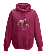 JanaRoos - Hoodies - Kids Hoodie - Packshot - Hand drawn illustration - Round neck - Long sleeves - Cotton - red hot chilli - diep rood- flamingo's