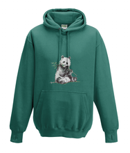 JanaRoos - Hoodies - Kids Hoodie - Packshot - Hand drawn illustration - Round neck - Long sleeves - Cotton - jade -  appelblauw zeegroen -  panda bear - beer