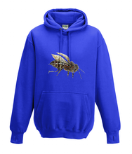 JanaRoos - Hoodies - Kids Hoodie - Packshot - Hand drawn illustration - Round neck - Long sleeves - Cotton - royal blue - royaal blauw - bee - bij