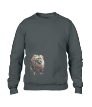 JanaRoos - T-shirts and Sweaters - Unisex Sweater - Packshot - Hand drawn illustration - Round neck - Long sleeves - Cotton -black - zwart - lion tamarin monkey  - leeuwaapje