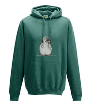 JanaRoos - Hoodie - Packshot - Hand drawn illustration - Round neck - Long sleeves - Cotton -jade - penguin
