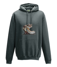 JanaRoos - Hoodie - Packshot - Hand drawn illustration - Round neck - Long sleeves - Cotton - charcoal - foxy - vos