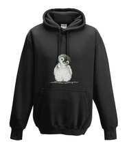 JanaRoos - Hoodies - Kids Hoodie - Packshot - Hand drawn illustration - Round neck - Long sleeves - Cotton - black - zwart - Penguin - Pinguïn