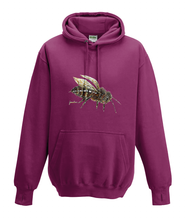 JanaRoos - Hoodies - Kids Hoodie - Packshot - Hand drawn illustration - Round neck - Long sleeves - Cotton - burgundy - licht paars - bee - bij