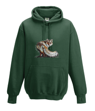 JanaRoos - Hoodies - Kids Hoodie - Packshot - Hand drawn illustration - Round neck - Long sleeves - Cotton - forest green - mos groen -fox - vos