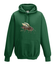 JanaRoos - Hoodies - Kids Hoodie - Packshot - Hand drawn illustration - Round neck - Long sleeves - Cotton - bottle green - flesgroen - bee - bij