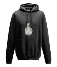JanaRoos - Hoodie - Packshot - Hand drawn illustration - Round neck - Long sleeves - Cotton - black- penguin