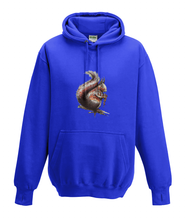 JanaRoos - Hoodies - Kids Hoodie - Packshot - Hand drawn illustration - Round neck - Long sleeves - Cotton - royal blue - blauw - squirrel - eekhoorn  