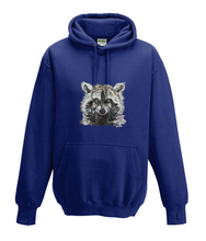 JanaRoos - T-shirts and Sweaters - Kid's Sweater - Packshot - Hand drawn illustration - Round neck - Long sleeves - Cotton - oxford navy blue -marine Blauw - raccoon - wasbeertje