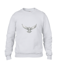 JanaRoos - T-shirts and Sweaters - Sweater - Packshot - Hand drawn illustration - Round neck - Long sleeves - Cotton -white - snowy owl - sneeuwuil